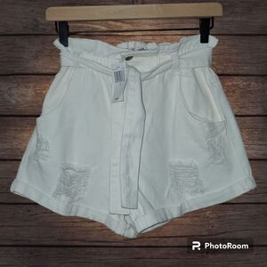 NWT HYFVE Paperbag Mom Denim Shorts Size S